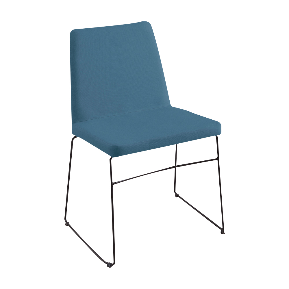 Kit 6 Cadeiras Decorativa Sala de Jantar Anne Linho Azul G17 - Gran Belo