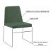 Kit 6 Cadeiras Decorativa Sala de Jantar Anne Linho Verde G17 - Gran Belo
