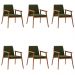 Kit 6 Cadeiras Decorativa Sala de Jantar Sidnei Veludo Verde G17 - Gran Belo