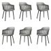 Kit 6 Cadeiras Decorativas Prescott Sala de Jantar PP/PU Cinza G56 - Gran Belo
