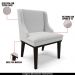 Kit 6 Cadeiras Decorativas Sala de Jantar Base Fixa de Madeira Firenze Linho Cinza/Preto G19 - Gran Belo