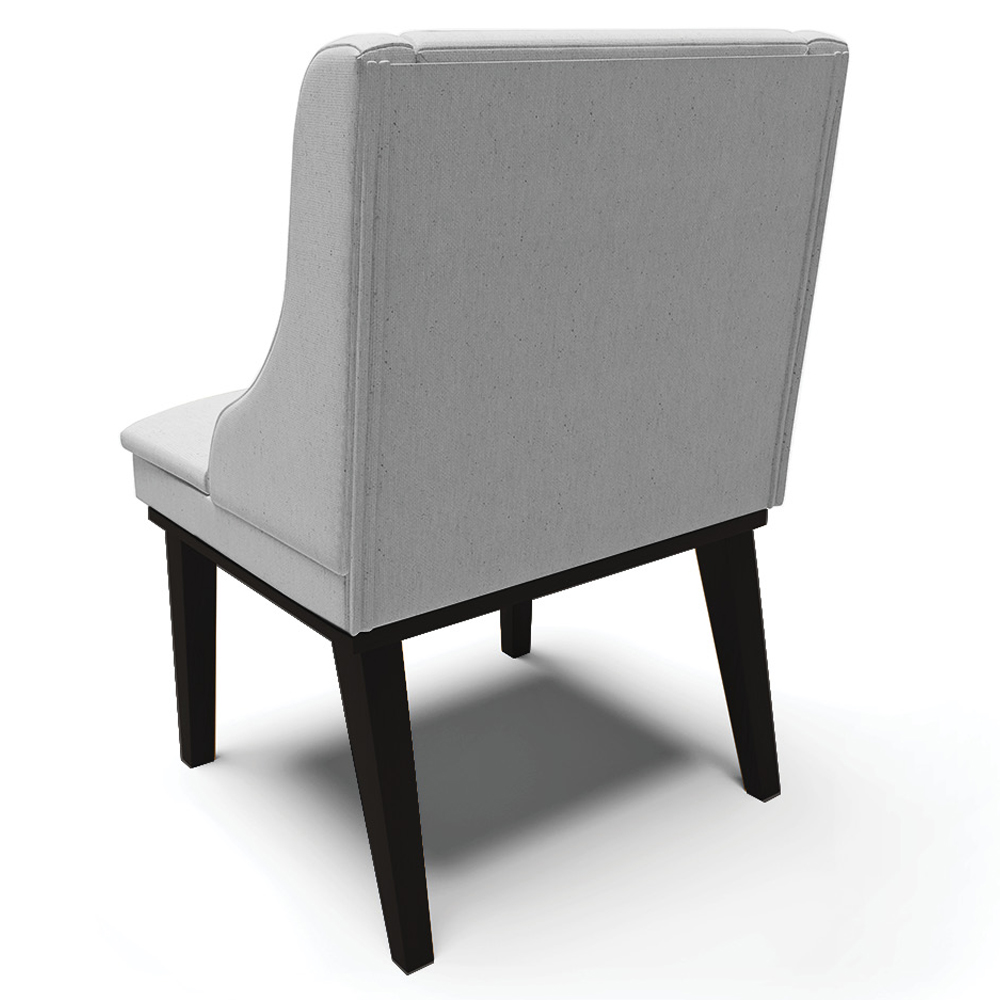 Kit 6 Cadeiras Decorativas Sala de Jantar Base Fixa de Madeira Firenze Linho Cinza/Preto G19 - Gran Belo