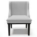 Kit 6 Cadeiras Decorativas Sala de Jantar Base Fixa de Madeira Firenze Linho Cinza/Preto G19 - Gran Belo