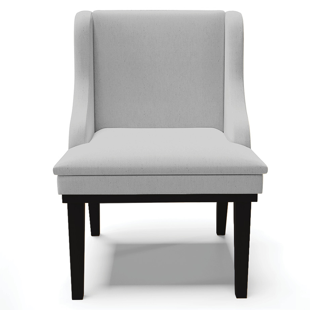 Kit 6 Cadeiras Decorativas Sala de Jantar Base Fixa de Madeira Firenze Linho Cinza/Preto G19 - Gran Belo
