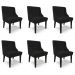 Kit 6 Cadeiras Decorativas Sala de Jantar Base Fixa de Madeira Firenze Linho Preto G19 - Gran Belo