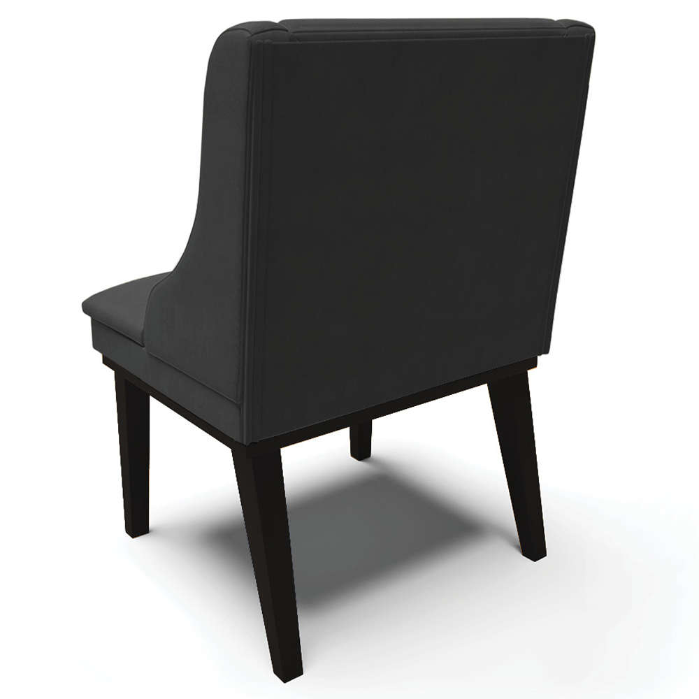 Kit 6 Cadeiras Decorativas Sala de Jantar Base Fixa de Madeira Firenze PU Preto Fosco G19 - Gran Belo