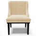Kit 6 Cadeiras Decorativas Sala de Jantar Base Fixa de Madeira Firenze Suede Bege/Preto G19 - Gran Belo