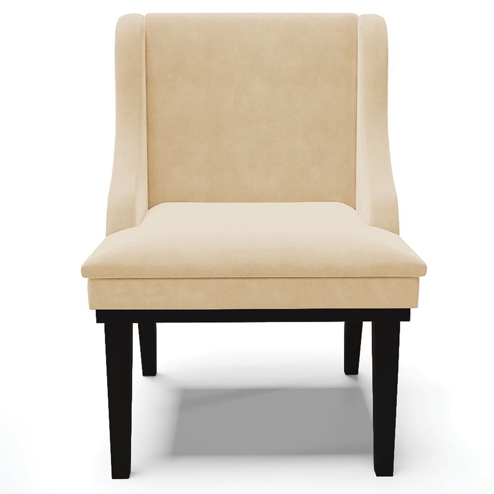 Kit 6 Cadeiras Decorativas Sala de Jantar Base Fixa de Madeira Firenze Suede Bege/Preto G19 - Gran Belo