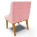 Kit 6 Cadeiras Decorativas Sala de Jantar Base Fixa de Madeira Firenze Suede Rosa Bebê/Castanho G19 - Gran Belo