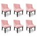 Kit 6 Cadeiras Decorativas Sala de Jantar Base Fixa de Madeira Firenze Suede Rosa Bebê/Preto G19 - Gran Belo