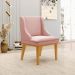 Kit 6 Cadeiras Decorativas Sala de Jantar Base Fixa de Madeira Firenze Veludo Rose/Castanho G19 - Gran Belo