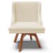 Kit 6 Cadeiras Decorativas Sala de Jantar Base Giratória de Madeira Firenze Linho Bege/Natural G19 - Gran Belo