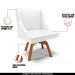 Kit 6 Cadeiras Decorativas Sala de Jantar Base Giratória de Madeira Firenze PU Branco Fosco/Natural G19 - Gran Belo