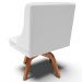 Kit 6 Cadeiras Decorativas Sala de Jantar Base Giratória de Madeira Firenze PU Branco Fosco/Natural G19 - Gran Belo