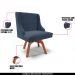 Kit 6 Cadeiras Decorativas Sala de Jantar Base Giratória de Madeira Firenze Suede Azul Marinho/Natural G19 - Gran Belo