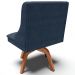 Kit 6 Cadeiras Decorativas Sala de Jantar Base Giratória de Madeira Firenze Suede Azul Marinho/Natural G19 - Gran Belo