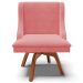 Kit 6 Cadeiras Decorativas Sala de Jantar Base Giratória de Madeira Firenze Suede Rosê/Natural G19 - Gran Belo
