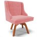 Kit 6 Cadeiras Decorativas Sala de Jantar Base Giratória de Madeira Firenze Suede Rosê/Natural G19 - Gran Belo