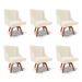 Kit 6 Cadeiras Decorativas Sala de Jantar Base Giratória de Madeira Firenze Veludo Bege/Natural G19 - Gran Belo