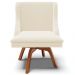 Kit 6 Cadeiras Decorativas Sala de Jantar Base Giratória de Madeira Firenze Veludo Bege/Natural G19 - Gran Belo