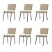 Kit 6 Cadeiras Decorativas Sala de Jantar Fennel Linho Bege G17 - Gran Belo