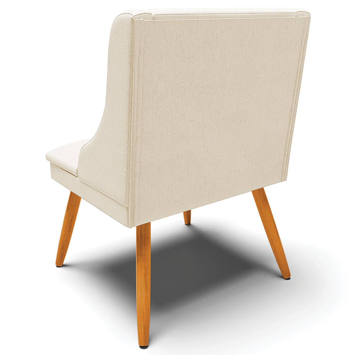 Kit 6 Cadeiras Decorativas Sala de Jantar Pés Palito de Madeira Firenze Linho Bege/Natural G19 - Gran Belo