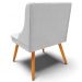 Kit 6 Cadeiras Decorativas Sala de Jantar Pés Palito de Madeira Firenze Linho Cinza/Natural G19 - Gran Belo