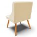 Kit 6 Cadeiras Decorativas Sala de Jantar Pés Palito de Madeira Firenze PU Bege/Natural G19 - Gran Belo