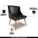 Kit 6 Cadeiras Decorativas Sala de Jantar Pés Palito de Madeira Firenze PU Preto Brilho/Natural G19 - Gran Belo