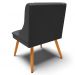 Kit 6 Cadeiras Decorativas Sala de Jantar Pés Palito de Madeira Firenze PU Preto Fosco/Natural G19 - Gran Belo