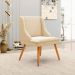 Kit 6 Cadeiras Decorativas Sala de Jantar Pés Palito de Madeira Firenze Suede Bege/Natural G19 - Gran Belo