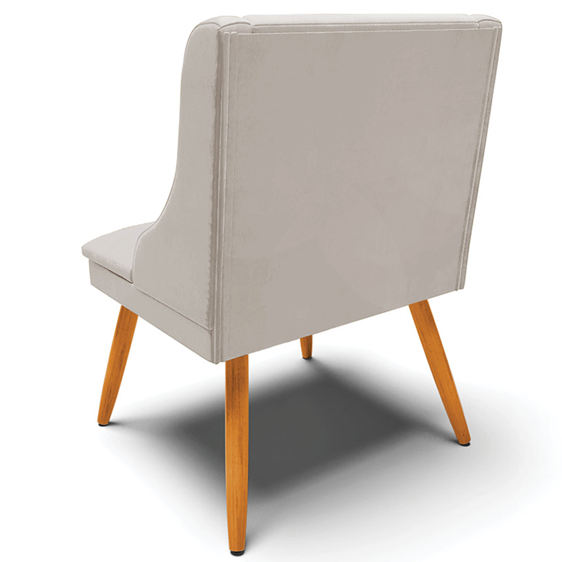 Kit 6 Cadeiras Decorativas Sala de Jantar Pés Palito de Madeira Firenze Veludo Cinza/Natural G19 - Gran Belo