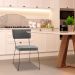 Kit 6 Cadeiras de Jantar Decorativa Base Aço Preto Luigi Linho Cinza - Gran Belo