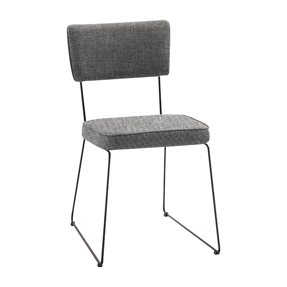 Kit 6 Cadeiras de Jantar Decorativa Base Aço Preto Luigi Linho Cinza - Gran Belo
