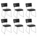 Kit 6 Cadeiras de Jantar Decorativa Base Aço Preto Luigi PU Preto G17 - Gran Belo