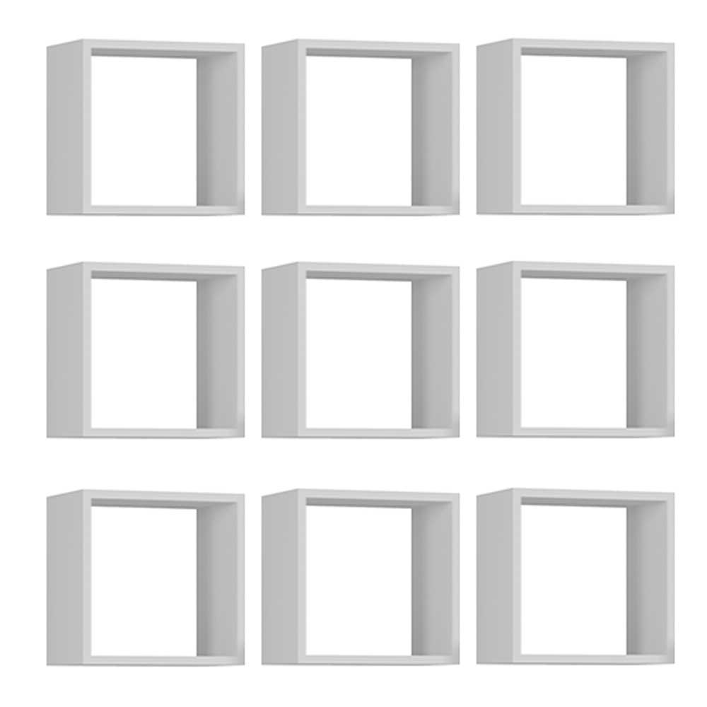 Kit 9 Nichos Organizador 30x30cm Branco G01 - Gran Belo