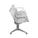 Longarina para Escritório 180cm Desk 3 Lugares Braços Externos em Aço Inox G56 - Gran Belo