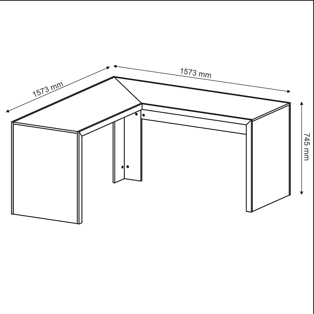 Mesa Angular para Escritório Home Office ME4116 MDP Amendoa G69 - Gran Belo