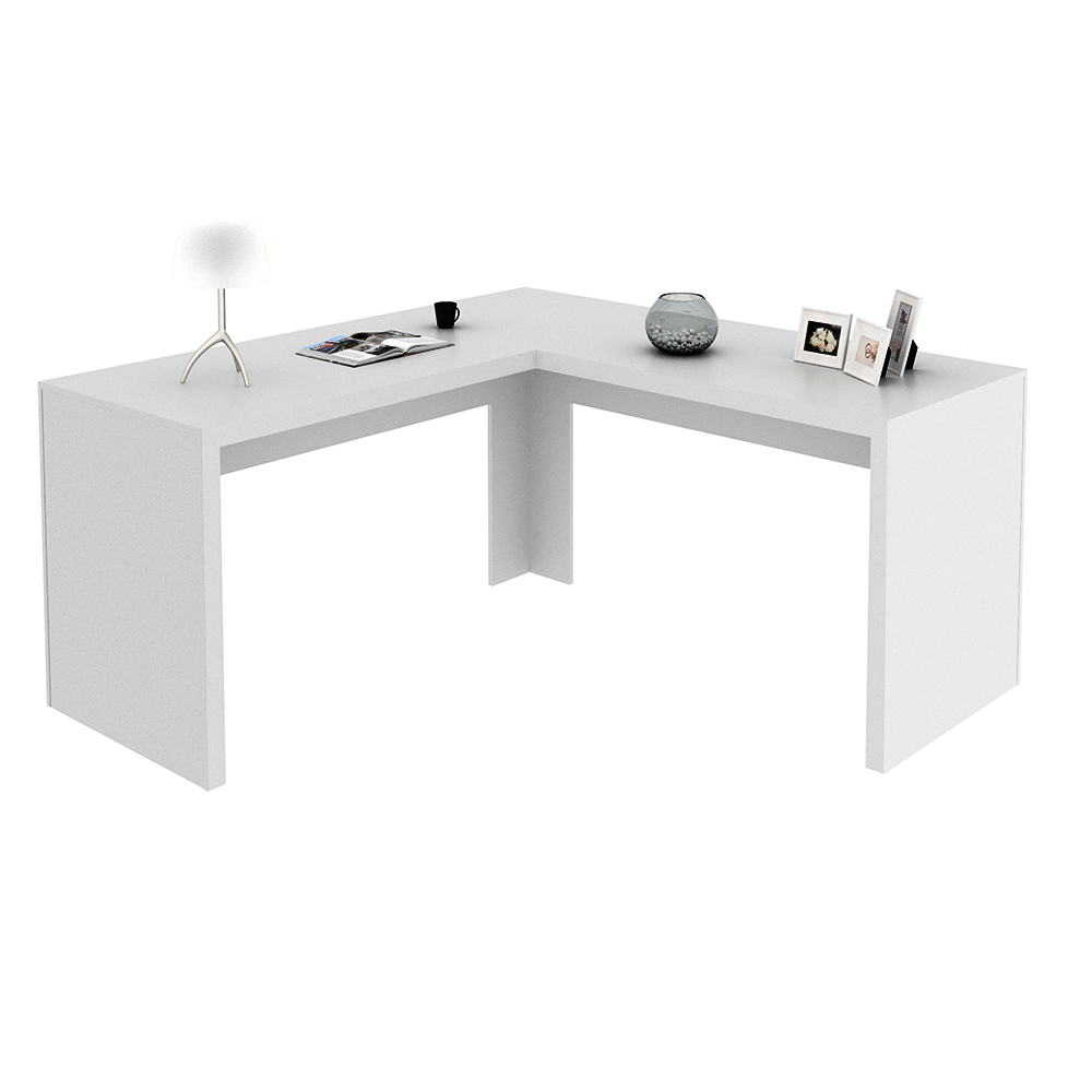 Mesa Angular para Escritório Home Office ME4116 MDP Branco G69 - Gran Belo