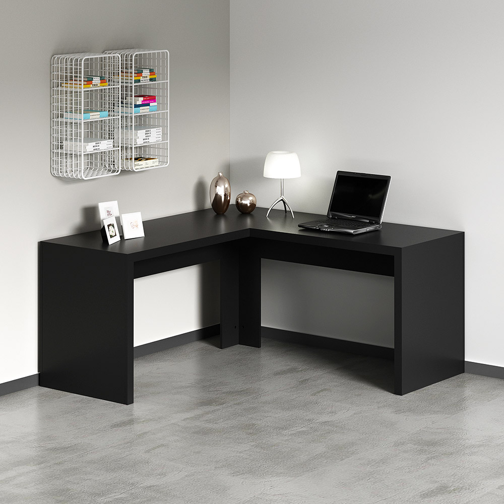 Mesa Angular para Escritório Home Office ME4116 MDP Preto G69 - Gran Belo