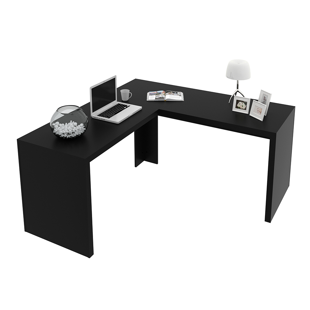 Mesa Angular para Escritório Home Office ME4116 MDP Preto G69 - Gran Belo