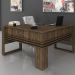 Mesa Angular para Escritório Home Office ME4145 MDP Nogal G69 - Gran Belo