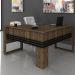 Mesa Angular para Escritório Home Office ME4145 MDP Nogal/Preto G69 - Gran Belo