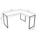 Mesa Angular para Escritório Home Office ME4157 MDP Amendoa/Preto G69 - Gran Belo
