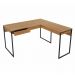 Mesa Angular para Escritório Home Office ME4157 MDP Amendoa/Preto G69 - Gran Belo