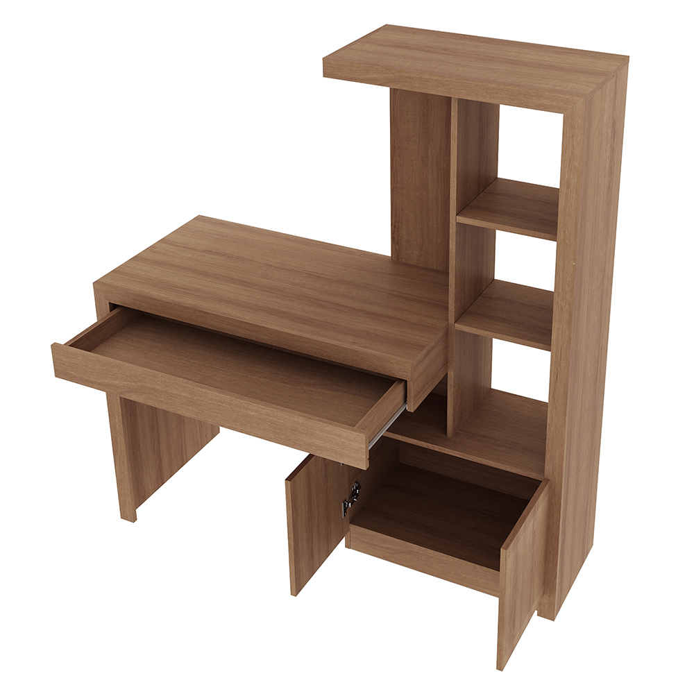 Mesa Conjunto para Escritório Home Office ME4143 MDP Amendoa G69 - Gran Belo