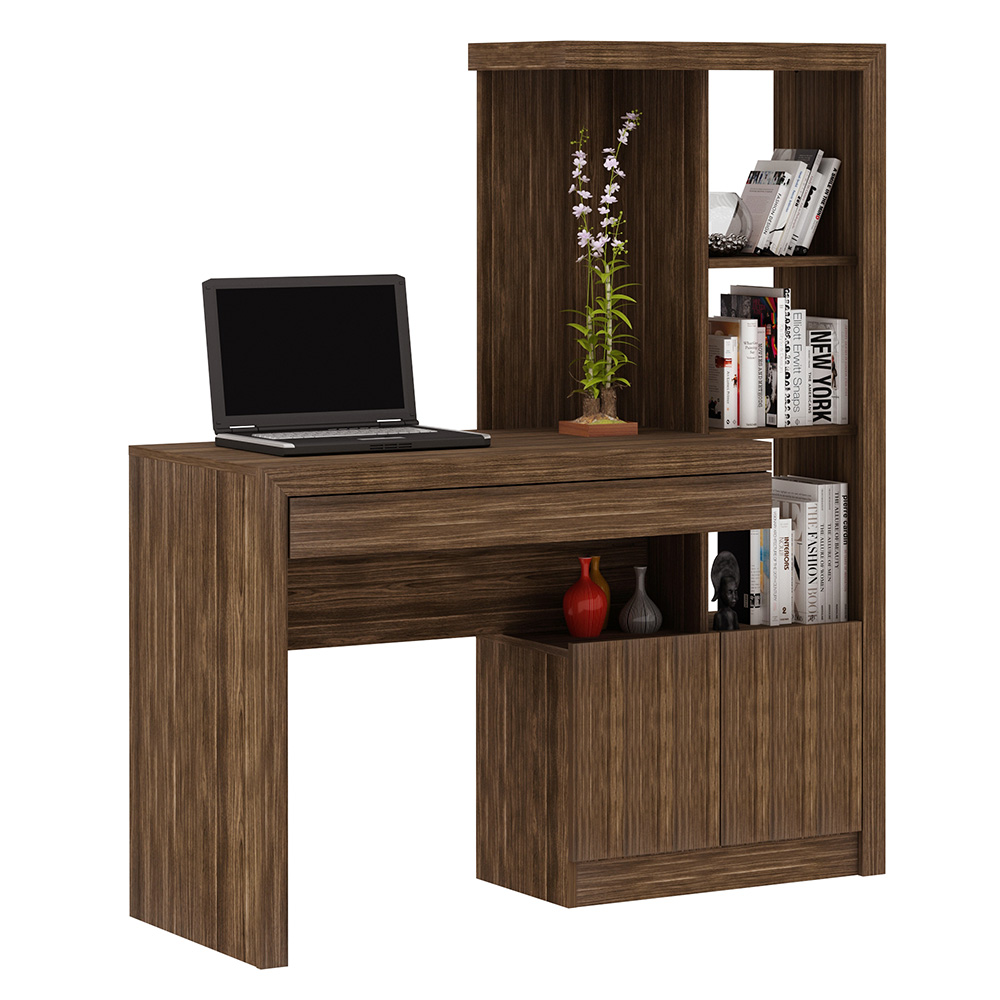 Mesa Conjunto para Escritório Home Office ME4143 MDP Nogal G69 - Gran Belo