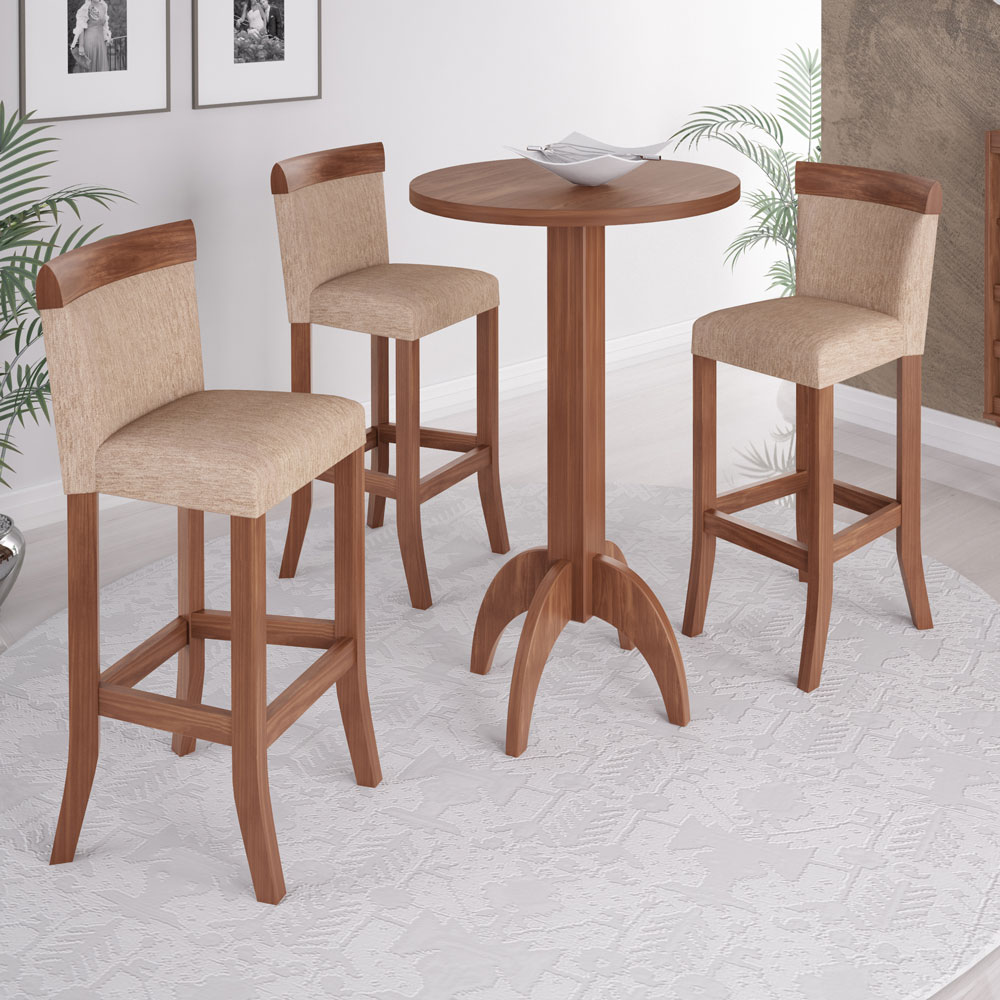 Mesa Decorativa Bistrô Dionísio 65X65 Redondo Imbuia G42 - Gran Belo