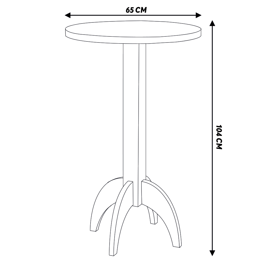 Mesa Decorativa Bistrô Dionísio 65X65 Redondo Imbuia G42 - Gran Belo
