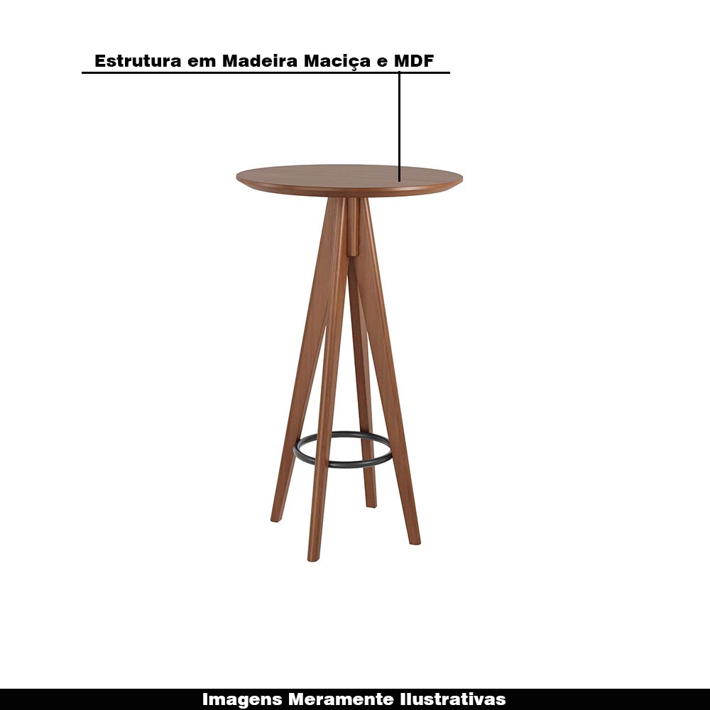 Mesa Decorativa Bistro Madeira Maciça Ozil Imbuia G42 - Gran Belo